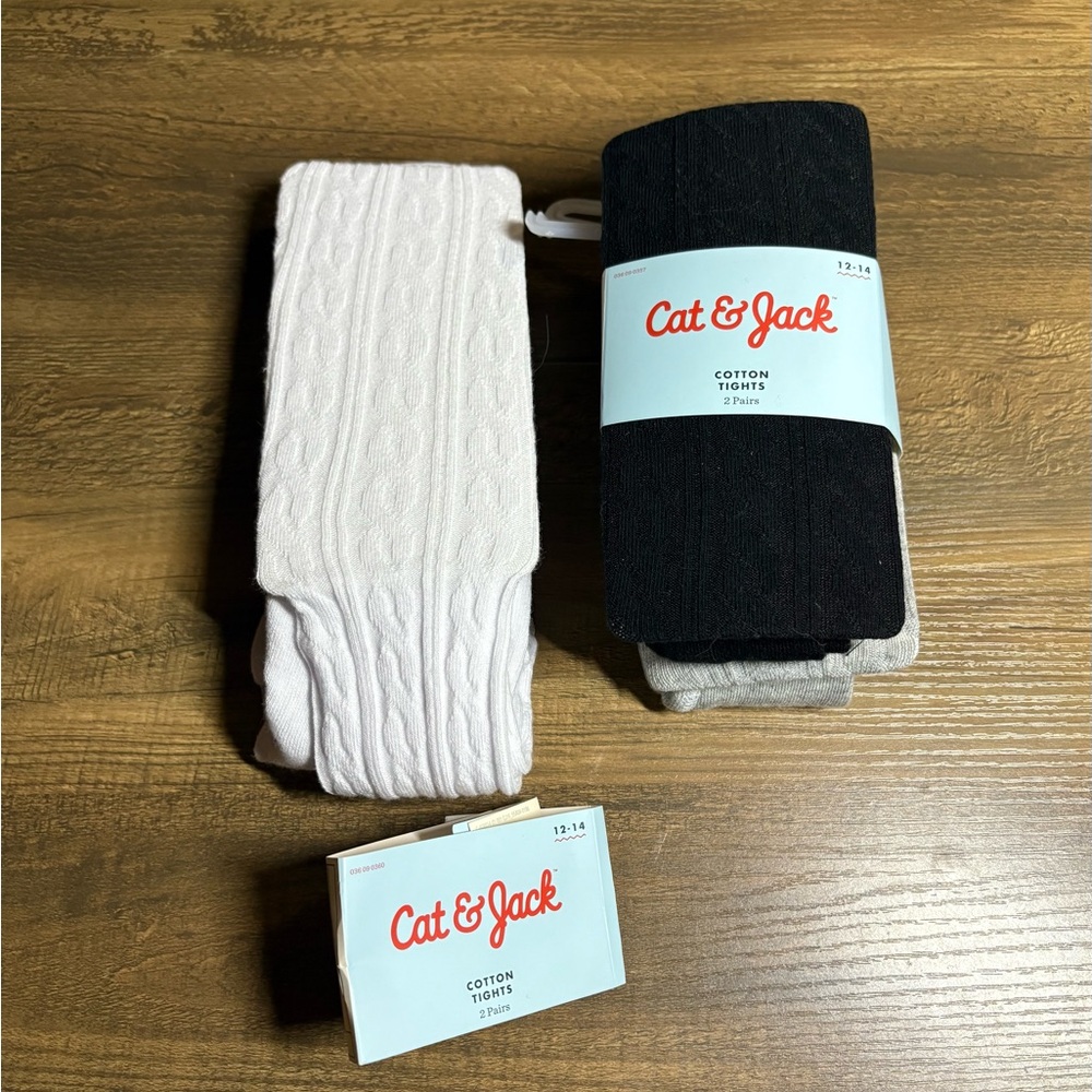 Girls Cotton Cable Knit Tights